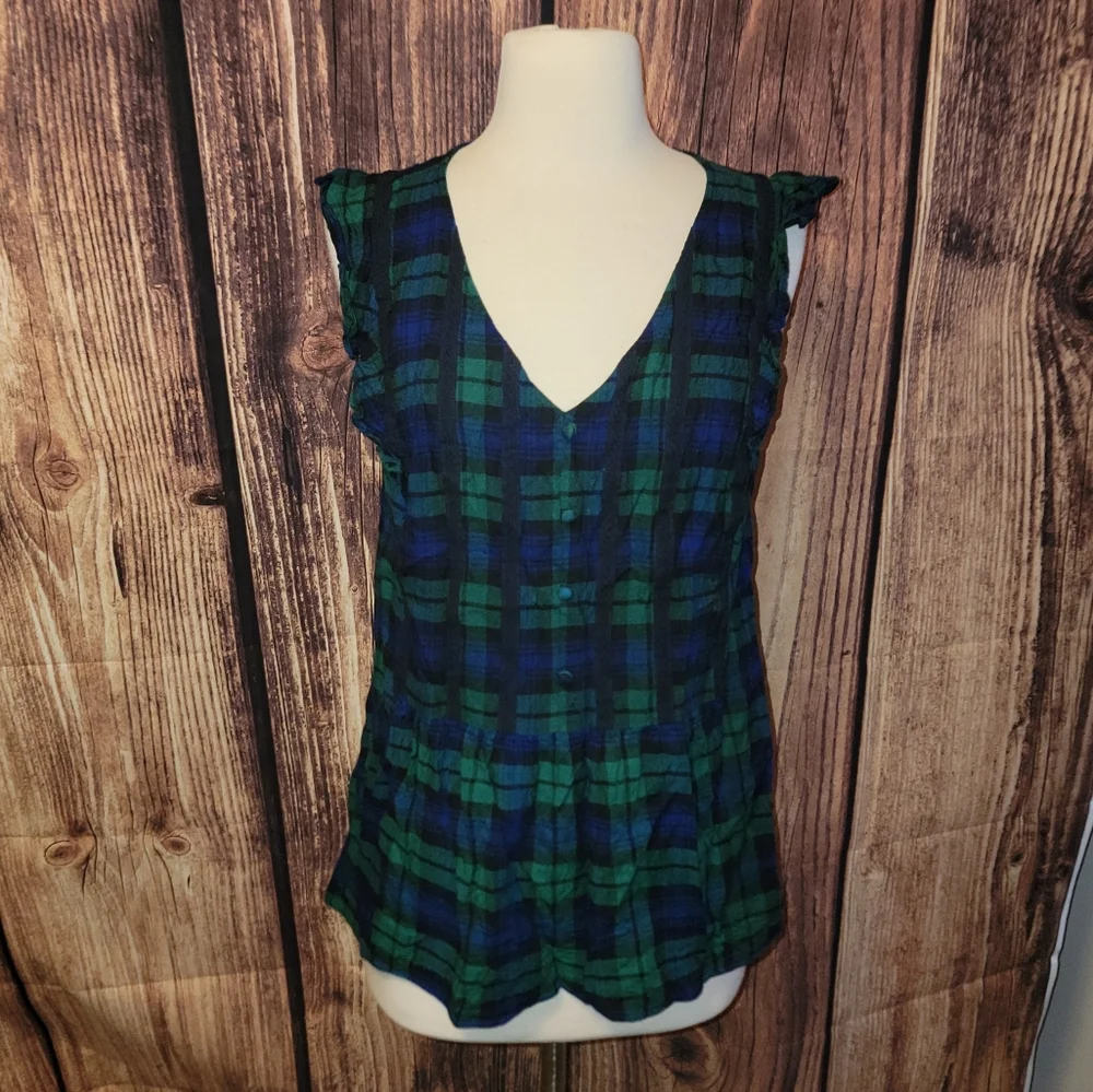 Modcloth Sleeveless Top Size XL Plaid - Picture 1 of 8
